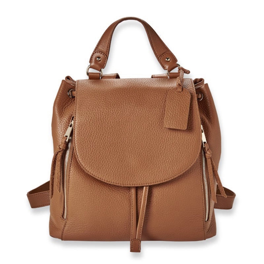 Levenger Brown Drawstring Leather Backpack - image 1